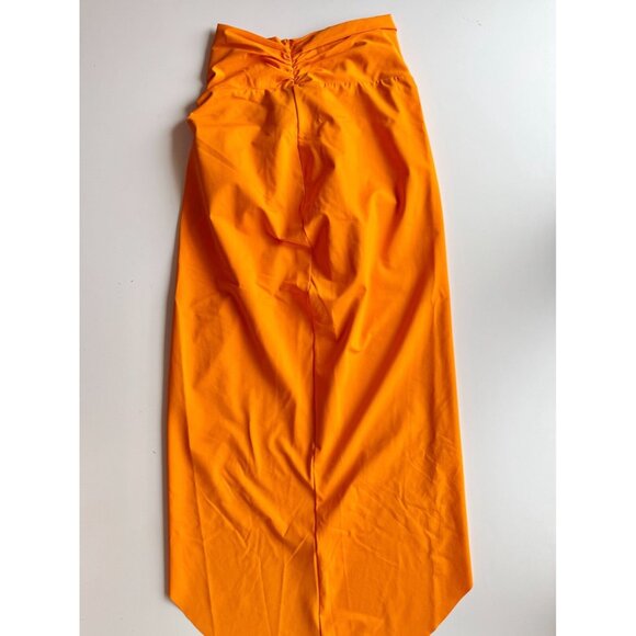 NWOT SKIMS Signature Swim Orange Stretch Fixed Knot Maxi Sarong Pareo, Size S - Picture 6 of 10